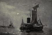 Hendrik Willem Mesdag Night at Scheveningen oil painting artist